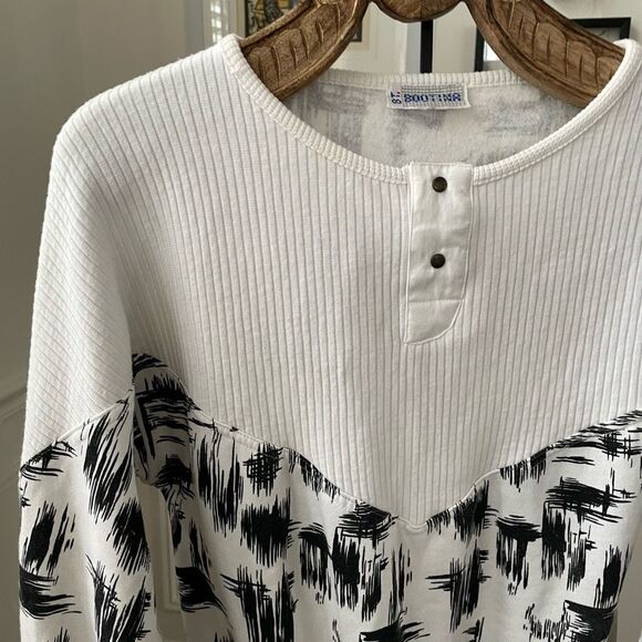 Vintage 80s 90s Bootina Lightweight Sweatshirt Crosshatch Geometric M - Picture 4 of 6